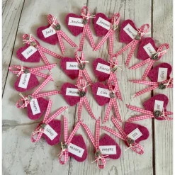 Discount Anstecker-Namensschild-Gästebrosche-Platzkarte-Gastgeschenk-Hochzeit, Herz, Filz, Wunschbeschriftung Hochzeitsdeko