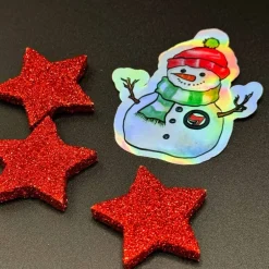 Sticker & Aufkleber|Sabrina Wohlfeil Artist Antifa Schneemann Vinylsticker – holografischer Weihnachtsaufkleber | handgemacht | Haltung zeigen