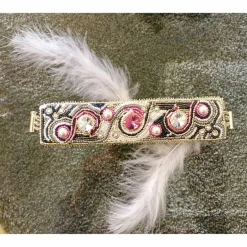 Best Armband handgestickt mit Kristallen und Glasperlen - Hochzeits-Schmuck Brautschmuck