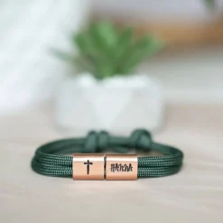 Best Armband personalisiert mit Gravur handgestempelt, Kommunion, Konfirmation, Firmung, Glücksbringer, Andenken Schmuck