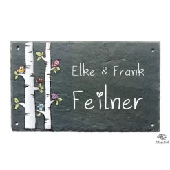 Gastgeschenke|DeinUnikat außergewöhnliches Hochzeitsgeschenk Türschild aus Schiefer mit Name personalisiert, edles Geschenk für das Brautpaar, einzigartiges Paargeschenk, dekorativ & exklusiv