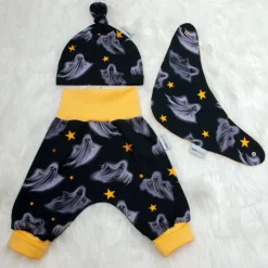 Best Baby Tuch Halstuch Dreieckstuch Wendehalstuch Sabberlatz Halloween "Gespenst" handmade Geschenk Geburt Accessoires
