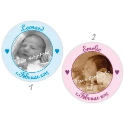 Einladungskarten|meinAufkleberladen Babyaufkleber zur Geburt | personaliserbar mit Babyfoto