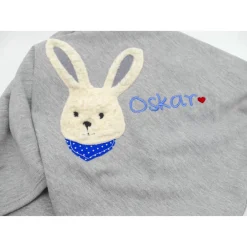 Babydecke mit Hasen und Namen - Kindergartendecken - Wunschdecke - Kinderdecke _ Schmusedecke mit Namen Gastgeschenke