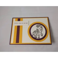 Hot Babykarte "Zebra" in brombeere und mango Glückwunschkarten