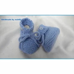 Best Babyschuhe, Strickschuhe, 0-3 Monate, handgestrickt, blau Geschenke