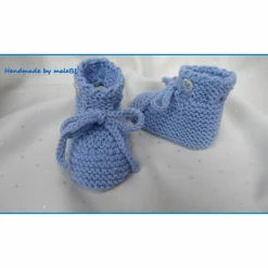 Best Babyschuhe, Strickschuhe, 0-3 Monate, handgestrickt, blau Geschenke