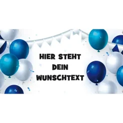 Best Banner zur Einschulung - Kinderparty - Jubiläum 100 x 50 cm | Bunte Luftballons - blau silbern Kinder Einschulung