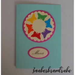 Einladungskarten|Zauberkramtruhe Bastelset Einladung Kommunion Regenbogen Schmetterlinge -  DIY Karten auch für Taufe und Kommunion