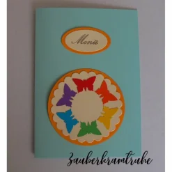 Einladungskarten|Zauberkramtruhe Bastelset Einladung Kommunion Regenbogen Schmetterlinge -  DIY Karten auch für Taufe und Kommunion