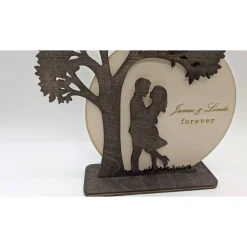 Best Baum der Liebe – Personalisiertes 3D Holz-Silhouette Display mit Gravur Valentinstagsgeschenke