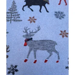 Best Baumwollstoff mit Hirsch,Schneeflocken,Tannen,Weihnachtsstoff, Breite 1,40 m, Meterware, natur, braun, rot, grau, grün Weihnachtsstoffe