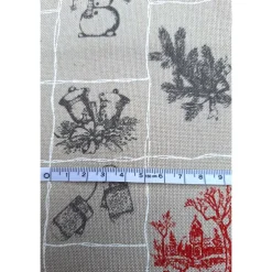 Weihnachtsstoffe|liebelein-handarbeiten Baumwollstoff mit Weihnachtsmotiven, Weihnachtsstoff, Breite 1,40 m, Meterware, natur rot, grau, weiß