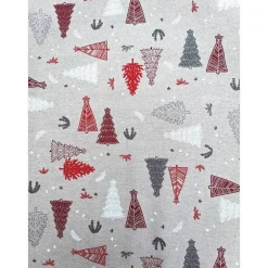 Weihnachtsstoffe|liebelein-handarbeiten Baumwollstoff mit Weihnachtsmotiven, Weihnachtsstoff, Breite 1,40 m, Meterware, natur rot, grau, weiß
