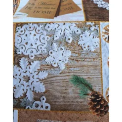 Best Baumwollstoff mit Weihnachtsmotiven, Weihnachtsstoff, Breite 1,40 m, Meterware, braun, beige, wieß, grün Weihnachtsstoffe