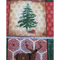 Weihnachtsstoffe|liebelein-handarbeiten Baumwollstoff mit Weihnachtsmotiven, Weihnachtsstoff, Patchworkstoff, Breite 1,12 m, Meterware, beige, rot, grün