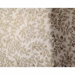 Clearance Baumwollstoff natur mit Mistel in Gold,Weihnachtsstoff, Meterware, Winterstoff, Breite 1,40 m, 100% Baumwolle Weihnachtsstoffe