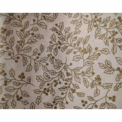 Clearance Baumwollstoff natur mit Mistel in Gold,Weihnachtsstoff, Meterware, Winterstoff, Breite 1,40 m, 100% Baumwolle Weihnachtsstoffe