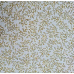Clearance Baumwollstoff natur mit Mistel in Gold,Weihnachtsstoff, Meterware, Winterstoff, Breite 1,40 m, 100% Baumwolle Weihnachtsstoffe