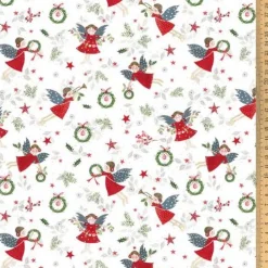 Hot Baumwollstoff Weihnachtsengel von acufactum by Kerstin Heß | Weihnachtsstoff | Kinderstoff Weihnachtsstoffe