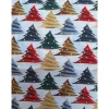 New Baumwollstoff, Weihnachtsstoff, Tannenbäume mit Kugeln, 0,5x1,40m, Meterware, natur, rot, grün, braun, rauchblau Weihnachtsstoffe