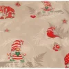 Discount Baumwollstoff, Wichtel, Grau - Rot, Weihnachten, Advent, 160 cm breit Weihnachtsstoffe