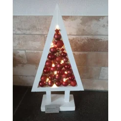 beleuchteter Weihnachtsbaum mit Kugeln_rot Weihnachtsdeko