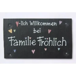 Gastgeschenke|DeinUnikat besonderes Hochzeitsgeschenk für das Brautpaar, Türschild aus Schiefer personalisiert mit Name, Geschenk zur Hochzeit, Präsent zum Hochzeitstag, Andenken Jahrestag
