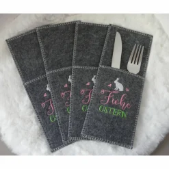 Hot Bestecktaschen - Frohe Ostern 4er Set Ostertischdeko