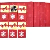 Discount Bestecktaschen 6 Stück & Tischläufer Schneeflocken Schleife – Tischset Weihnachten Deko Weihnachtsbaumdecken