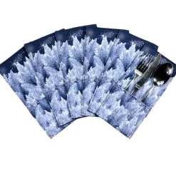 Weihnachtsbaumdecken|Verrückte Maschen Bestecktaschen 6 Stück & Tischläufer Winter – Tischset & Tischdeko Weihnachten, wasserabweisend, Handarbeit