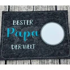 Sale bester Papa der Welt - MugRug - Untersetzer aus Filz bestickt - tolles Geschenk für den Papa zum Vatertag oder einfach s Geschenke Für Männer