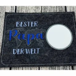 Sale bester Papa der Welt - MugRug - Untersetzer aus Filz bestickt - tolles Geschenk für den Papa zum Vatertag oder einfach s Geschenke Für Männer