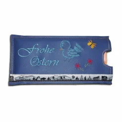 Best Bestickte Geschenkverpackung für eine Tafel Schokolade als Geschenkidee blaue Schokoladenhülle Ostern Geschenkverpackungen