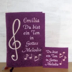 Hot Bestickte Rosenkranztasche aus Filz *Motiv Du bist ein Ton in Gottes Melodie 4 *individuell angefertigt Rosenkranztäschchen
