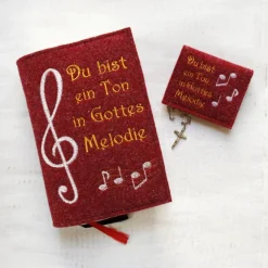 Sale Bestickte Rosenkranztasche aus Filz *Motiv Du bist ein Ton in Gottes Melodie 1 *individuell angefertigt Rosenkranztäschchen