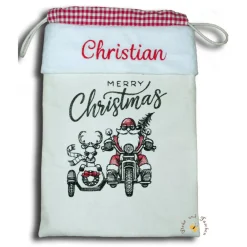 Best Bestickter Nikolausstiefel Weihnachtsstiefel Geschenkbeutel personalisierter Wunschname flauschige Krempe Nikolausstiefel