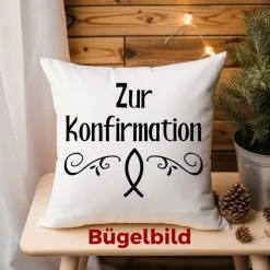 Outlet Bügelbild - Zur Konfirmation - Applikation zum aufbügeln - Aufbügler - christliches Bügelbild Dekoration