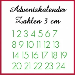 Outlet Bügelbild ZAHLEN #6 ADVENTSKALENDER Adventskalenderzahlen