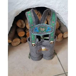 Accessoires|Kreativlaedchen Biertragetasche Lederhose als Geschenk, Vatertagsgeschenk für den Mann oder zum Jubiläum ausreichend für zwei Bierflaschen. Personalisierbar