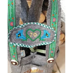 Accessoires|Kreativlaedchen Biertragetasche Lederhose als Geschenk, Vatertagsgeschenk für den Mann oder zum Jubiläum ausreichend für zwei Bierflaschen. Personalisierbar