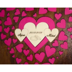 Geldgeschenke|Hübsches Aus Holz Bilderrahmen "personalisiertes Geldgeschenk zur Hochzeit" aus Fichtenholz, braun