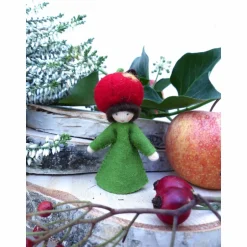 Herbst|Firlefanzulli Blumenkind Apfel, Jahreszeitentisch Sommer-Herbst, Filzpüppchen