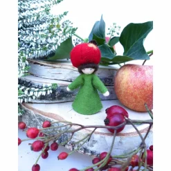 Herbst|Firlefanzulli Blumenkind Apfel, Jahreszeitentisch Sommer-Herbst, Filzpüppchen