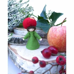Herbst|Firlefanzulli Blumenkind Apfel, Jahreszeitentisch Sommer-Herbst, Filzpüppchen