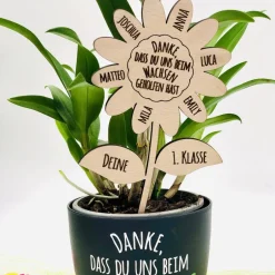 Danksagungskarten|Pergifto Blumenschild Danke, dass du MIR / UNS beim Wachsen geholfen hast - Abschiedsgeschenk Lehrer/in - Erzieher/in