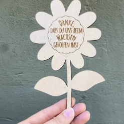 Danksagungskarten|Pergifto Blumenschild Danke, dass du MIR / UNS beim Wachsen geholfen hast - Abschiedsgeschenk Lehrer/in - Erzieher/in