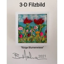 Online Blumenwiese gefilzt im Bilderrahmen Kunst
