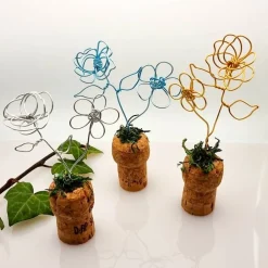 Best Blumenwiese Weinkorken Sektkorken Upcycling Farbauswahl auch mit Perlchen Tischdekoration