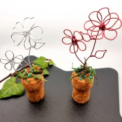 Best Blumenwiese Weinkorken Sektkorken Upcycling Farbauswahl auch mit Perlchen Tischdekoration